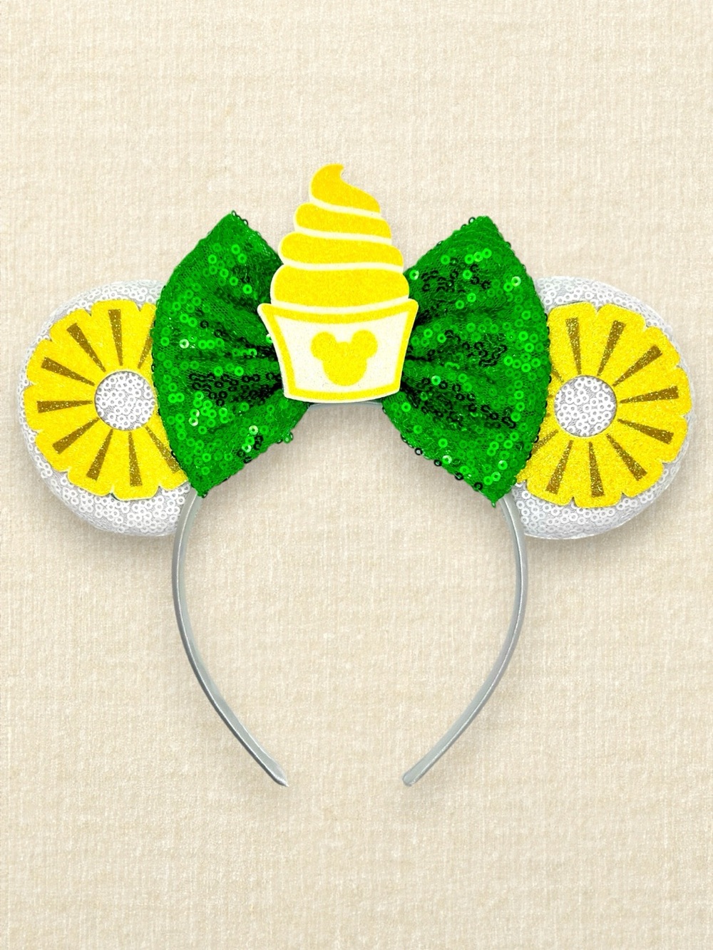 White Sequin Dole Whip Minnie Ears | Disney World-Inspired Mouse Ears